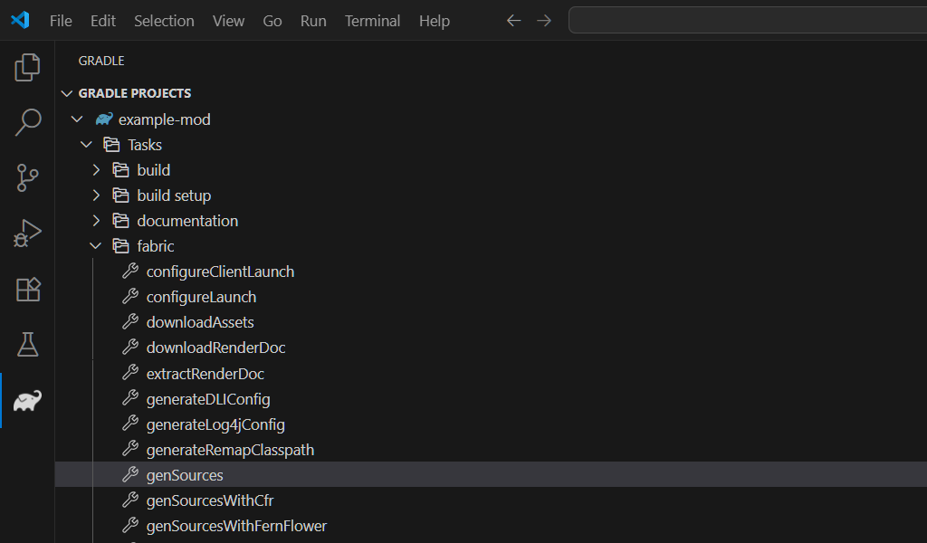 Task in Gradle View